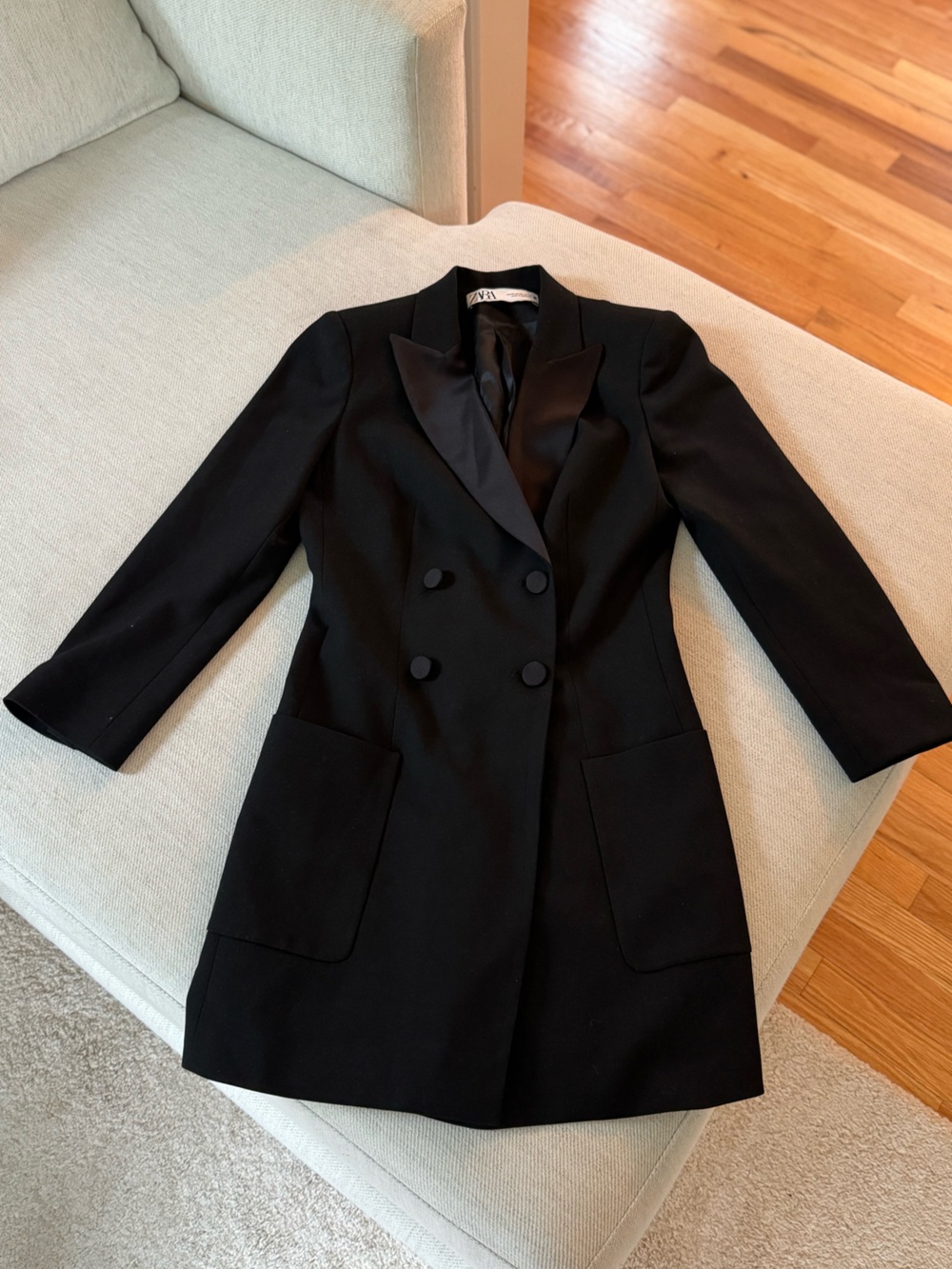 ZARA Black Double-Breasted  Blazer Dress